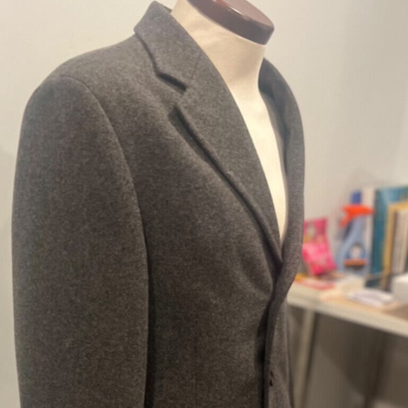 Valentino Roma Single-breasted cashmere wool coat grey - Picture 4 of 7